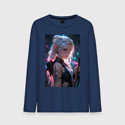 Мужской лонгслив Прекрасная девушка-эльф с луком