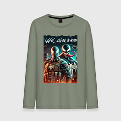 Лонгслив хлопковый мужской We are Venom - meme, цвет: авокадо