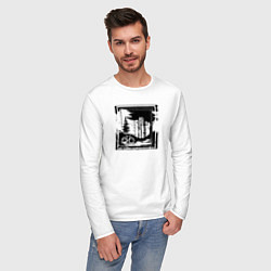 Лонгслив хлопковый мужской День грязи на велике, цвет: белый — фото 2