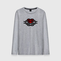 Лонгслив хлопковый мужской Сердечный узел, цвет: меланж