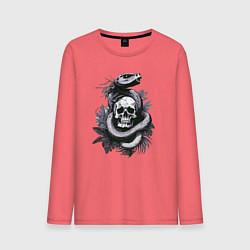 Мужской лонгслив Змея обвивающая череп