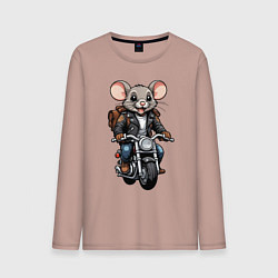 Лонгслив хлопковый мужской Biker mice, цвет: пыльно-розовый