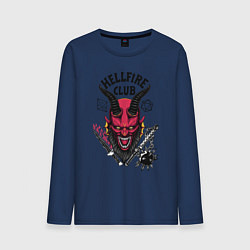 Лонгслив хлопковый мужской Hellfire club demon, цвет: тёмно-синий