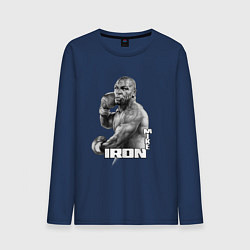 Лонгслив хлопковый мужской Боксер Майк Тайсон, цвет: тёмно-синий