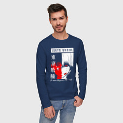 Лонгслив хлопковый мужской Токийский Гуль 1000-7, цвет: тёмно-синий — фото 2