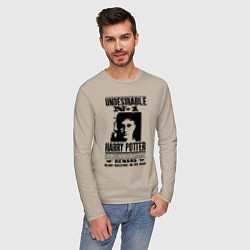 Лонгслив хлопковый мужской Harry Potter - wanted, цвет: миндальный — фото 2