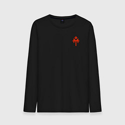 Лонгслив хлопковый мужской Символ Даждьбога зимний, цвет: черный