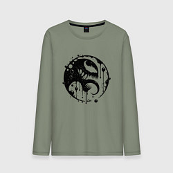 Лонгслив хлопковый мужской Профиль Вкнома в круге, цвет: авокадо
