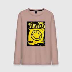 Мужской лонгслив Нирвана логотип смайл