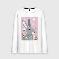 Мужской лонгслив Серый заяц