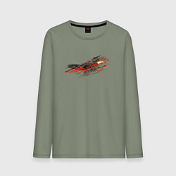 Мужской лонгслив Орел в облаках - светлый