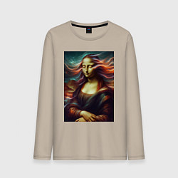 Мужской лонгслив Мона Лиза закрыла глаза