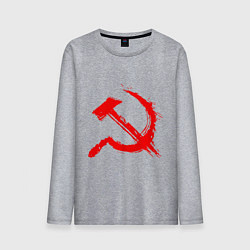 Лонгслив хлопковый мужской Sickle and hammer red paint, цвет: меланж