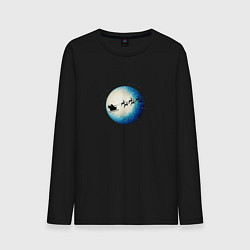 Мужской лонгслив Санта на оленях - светлый