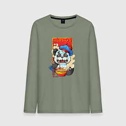 Мужской лонгслив Панда ест лапшу рамен