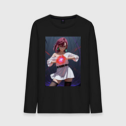 Лонгслив хлопковый мужской Дандадан: Момо фаербол, цвет: черный