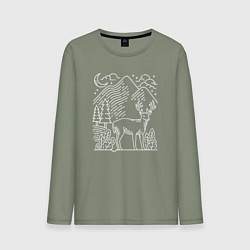 Мужской лонгслив Горы и олень