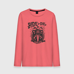 Лонгслив хлопковый мужской Гони или умри, цвет: коралловый