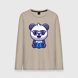 Мужской лонгслив Панда с книгой