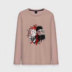 Лонгслив хлопковый мужской Дандадан: Окарун, цвет: пыльно-розовый