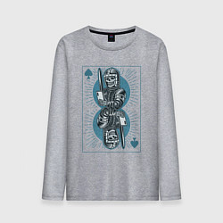 Мужской лонгслив Игральная карта со скелетом рыцарем