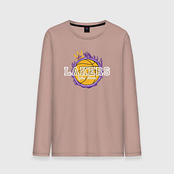 Лонгслив хлопковый мужской Lakers lake show, цвет: пыльно-розовый