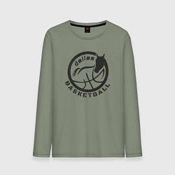 Лонгслив хлопковый мужской Dallas basketball, цвет: авокадо
