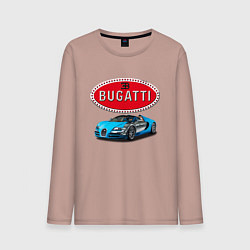 Лонгслив хлопковый мужской Bugatti - motorsport, цвет: пыльно-розовый