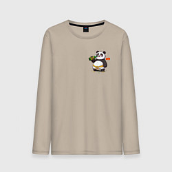 Лонгслив хлопковый мужской Панда с похмелья, цвет: миндальный