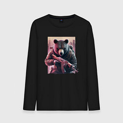Мужской лонгслив Крутой медведь - спецназ