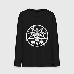 Лонгслив хлопковый мужской Satan hail, цвет: черный