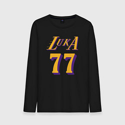 Лонгслив хлопковый мужской Luka 77 number, цвет: черный
