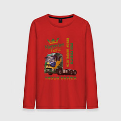 Лонгслив хлопковый мужской Mercedes-Benz мой грузовик мои правила, цвет: красный