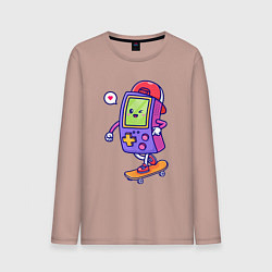 Лонгслив хлопковый мужской Tetris skater, цвет: пыльно-розовый