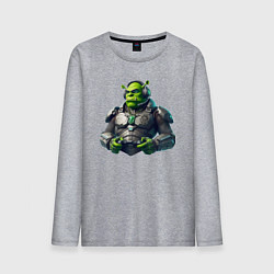 Лонгслив хлопковый мужской G2 esports team - cyber Shrek, цвет: меланж