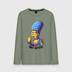 Мужской лонгслив Marge Simpson - punks not dead motto