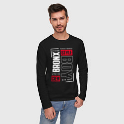 Лонгслив хлопковый мужской Bronx style, цвет: черный — фото 2