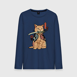 Мужской лонгслив Кот самурай Якудза