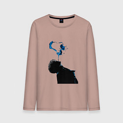 Лонгслив хлопковый мужской Три дня дождя постер, цвет: пыльно-розовый