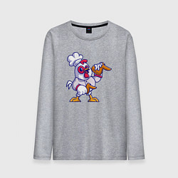 Лонгслив хлопковый мужской Петушок повар, цвет: меланж