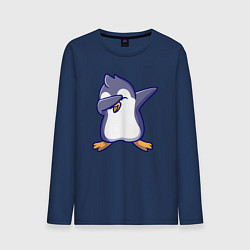 Лонгслив хлопковый мужской Dab penguin, цвет: тёмно-синий