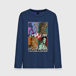 Лонгслив хлопковый мужской The real ghostbusters, цвет: тёмно-синий