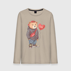Мужской лонгслив Влюбленный мишка