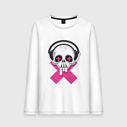 Мужской лонгслив Череп в наушниках