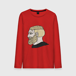 Мужской лонгслив Мем с бородатым мужиком