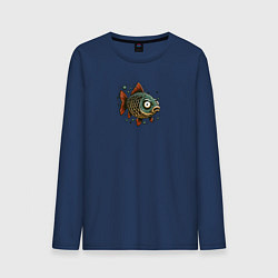 Мужской лонгслив Забавная карикатурная рыба