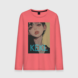 Лонгслив хлопковый мужской Mood girl kekl, цвет: коралловый