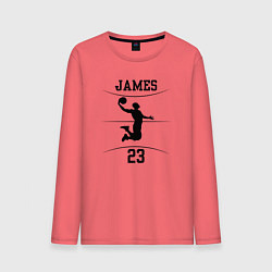 Лонгслив хлопковый мужской James 23, цвет: коралловый