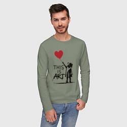 Лонгслив хлопковый мужской Это искусство, цвет: авокадо — фото 2