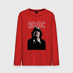 Лонгслив хлопковый мужской AC DC Ангус Янг навсегда, цвет: красный